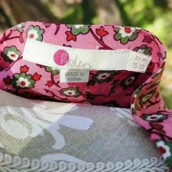Boden Womens Eva Ditsy Floral Print Boho Blouse Size 8 Pink EUC - Picture 6 of 6
